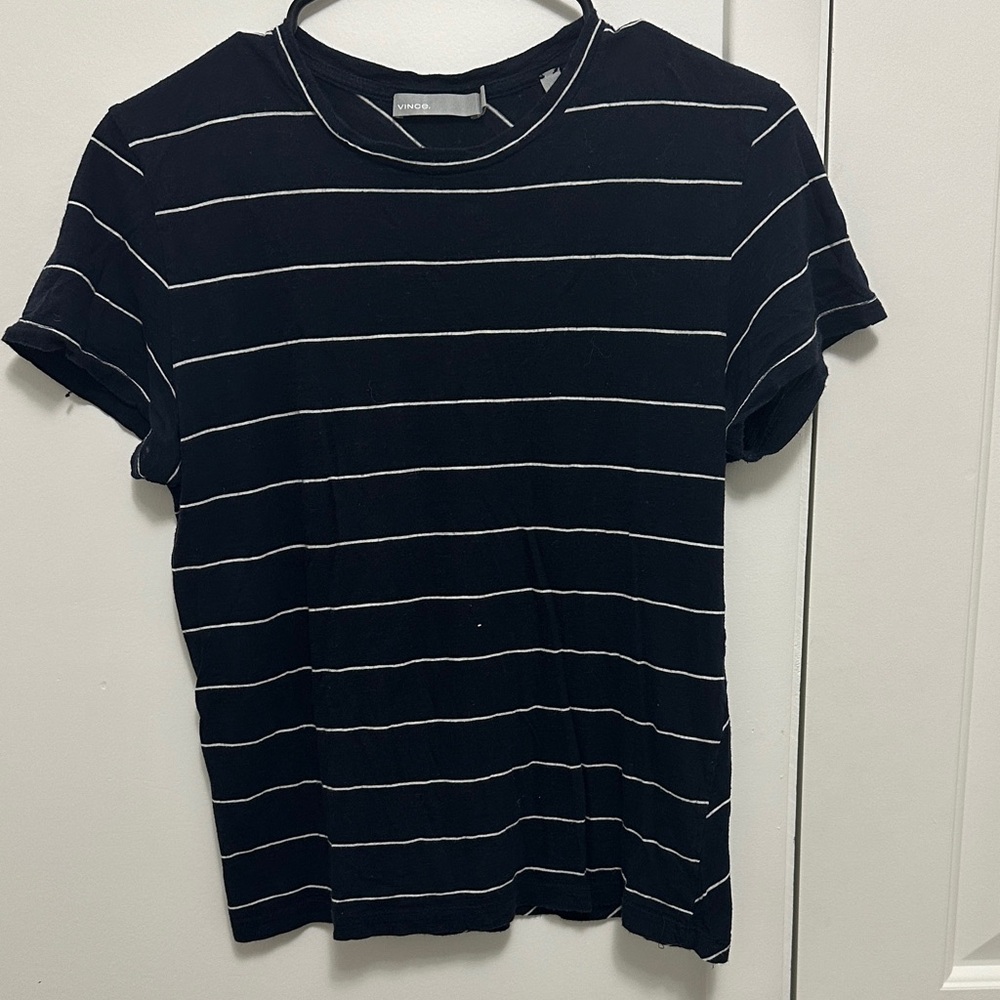 Vince Black Tee with White Accents